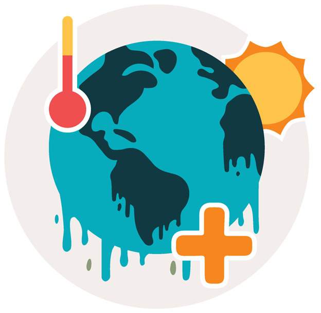 graphic of dripping globe with thermometer